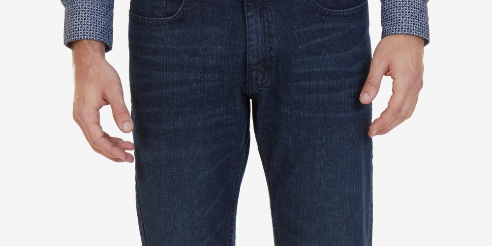 Calça jeans masculina Nautica Big &amp; Tall Relaxed-Fit azul tamanho 50 x 30