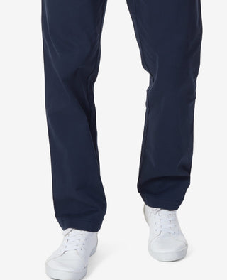 Calça de convés chino Nautica masculina, ajuste clássico, elástica, lisa, frente plana, azul, tamanho 30x30