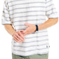 Camiseta masculina Nautica com ajuste solto, gola redonda e bolso listrado, branca, tamanho extragrande