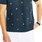 Polo Nautica Masculino com Estampa Critter, Feito de Forma Clássica e Sustentável, Azul, Tamanho Grande