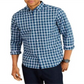 Camisa xadrez masculina Nautica Classic Fit com botões, azul, tamanho grande