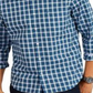 Camisa xadrez masculina Nautica Classic Fit com botões, azul, tamanho grande