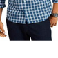 Camisa xadrez masculina Nautica Classic Fit com botões, azul, tamanho grande