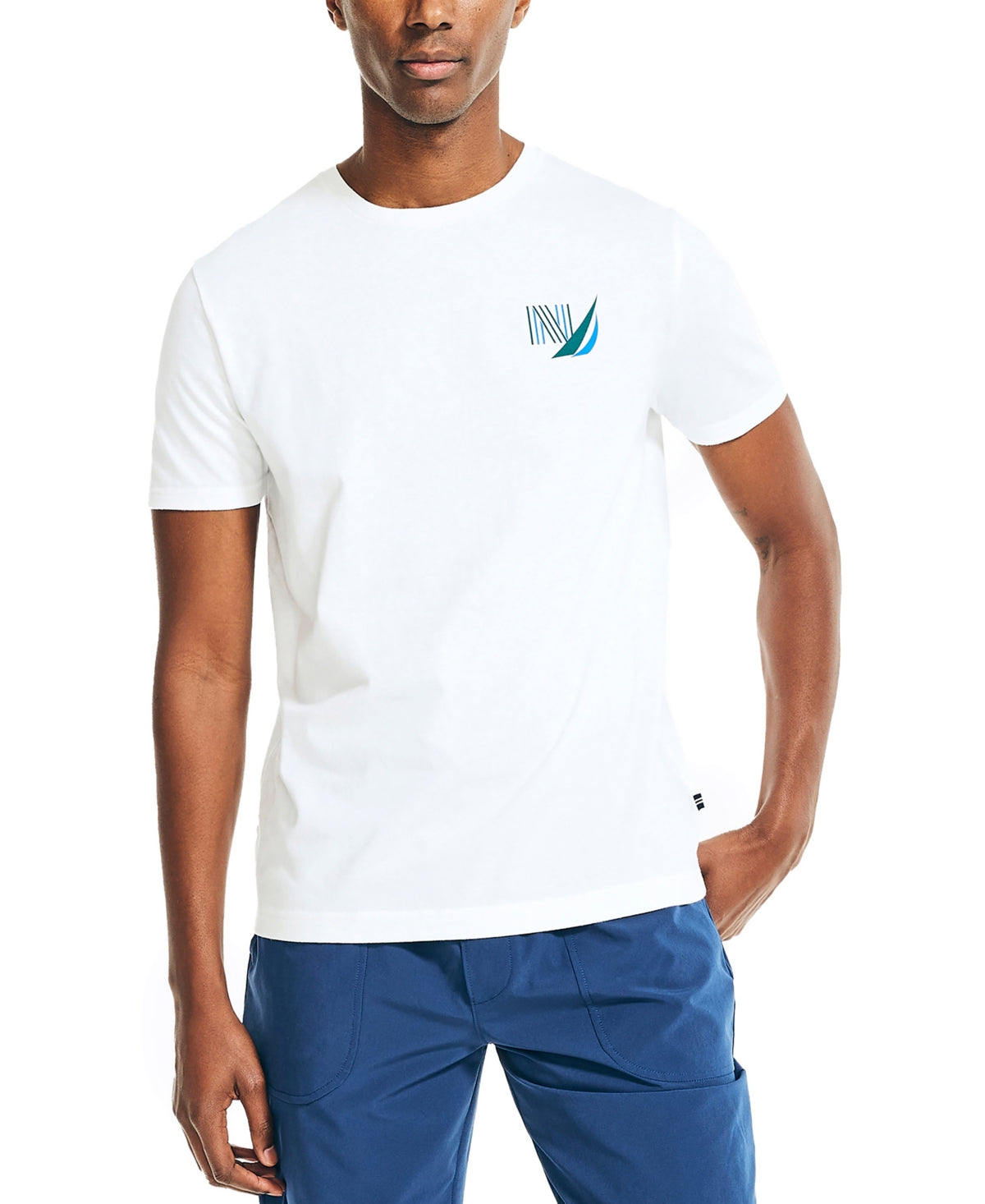 Camiseta gráfica masculina Nautica Ocean Club, branca, tamanho M