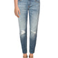 Calça jeans skinny cropped desgastada feminina Vigoss, azul, tamanho 28