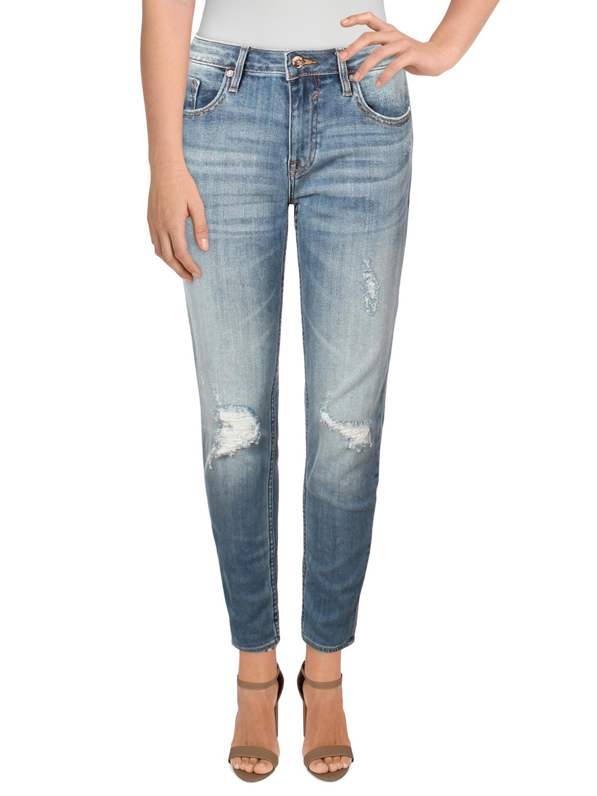 Calça jeans skinny cropped desgastada feminina Vigoss, azul, tamanho 28