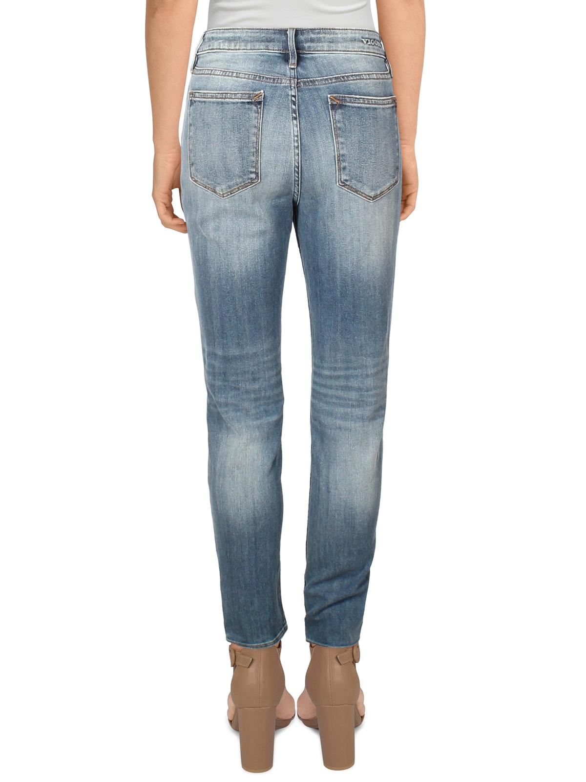 Calça jeans skinny cropped desgastada feminina Vigoss, azul, tamanho 28