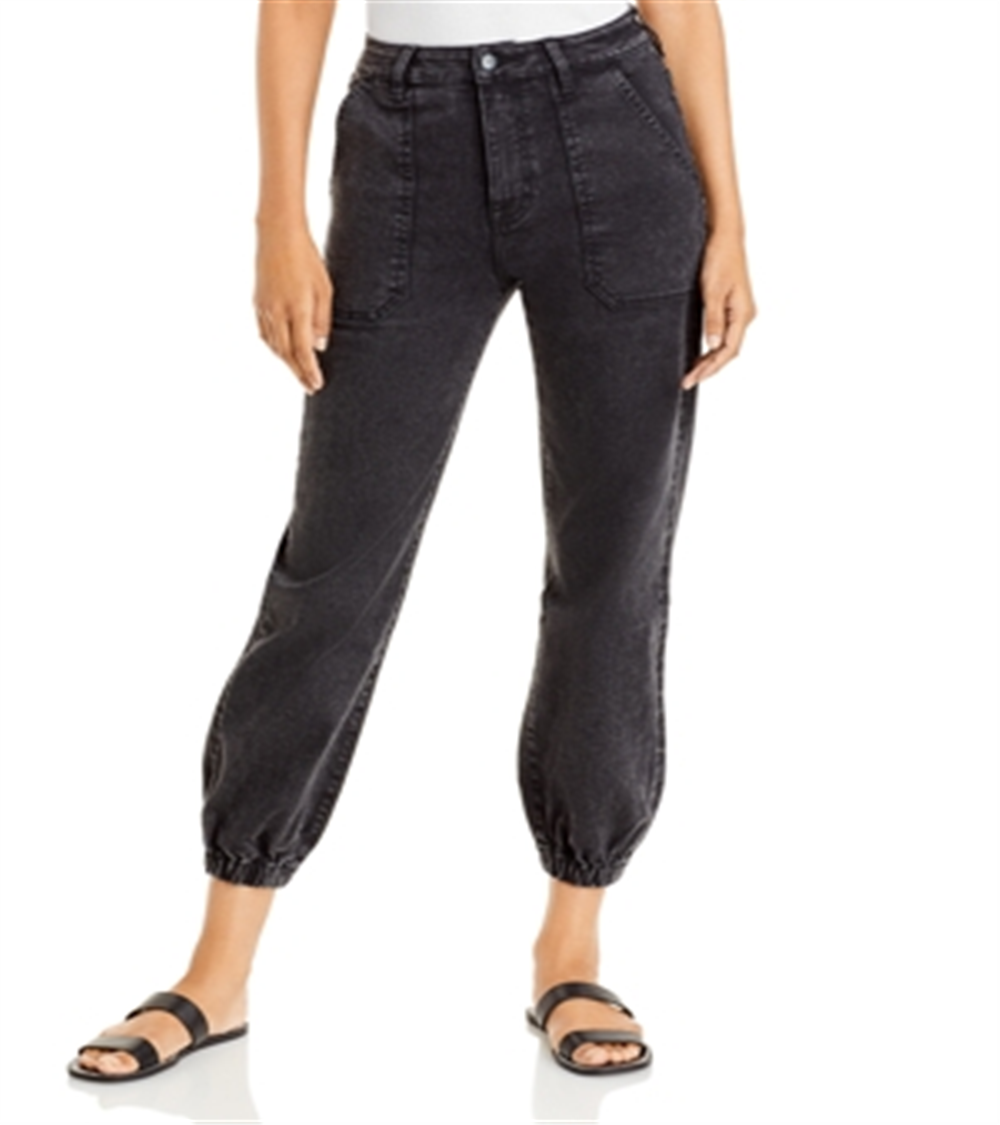 Calça jeans jogger Jackie feminina Aqua, preta, tamanho 29