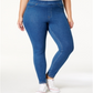 Leggings jeans originais femininas Hue, azul, tamanho 1X