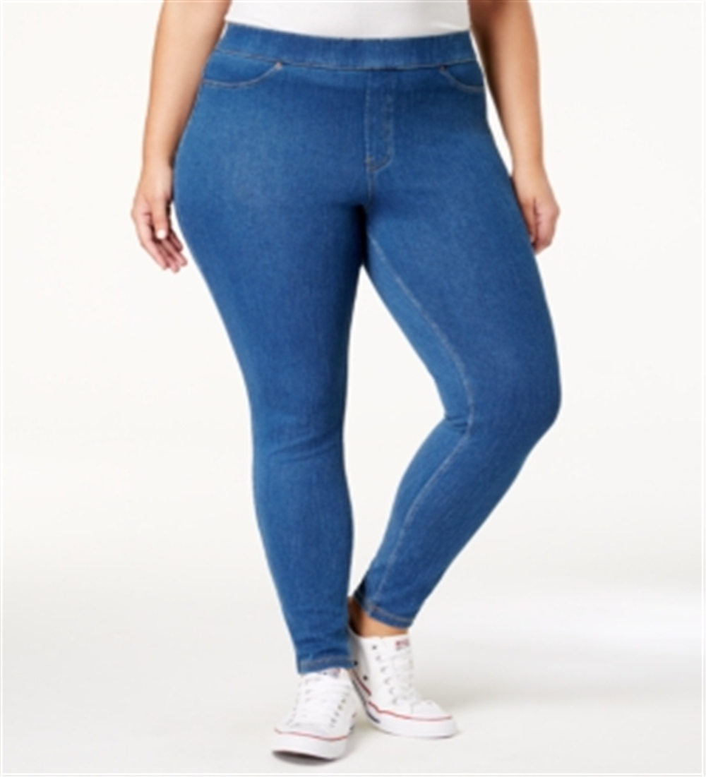 Leggings jeans originais femininas Hue, azul, tamanho 1X