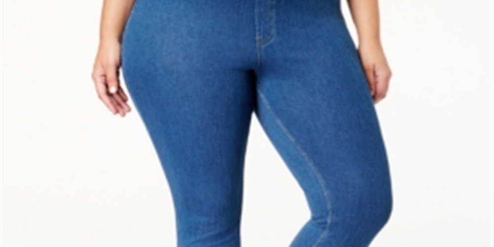 Leggings jeans originais femininas Hue, azul, tamanho 1X