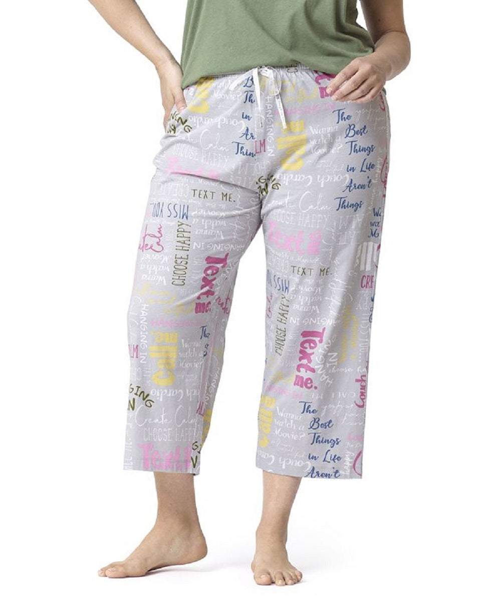 Calça Capri Clássica Moderna Feminina HUE Caring Note Cinza Tamanho 3X