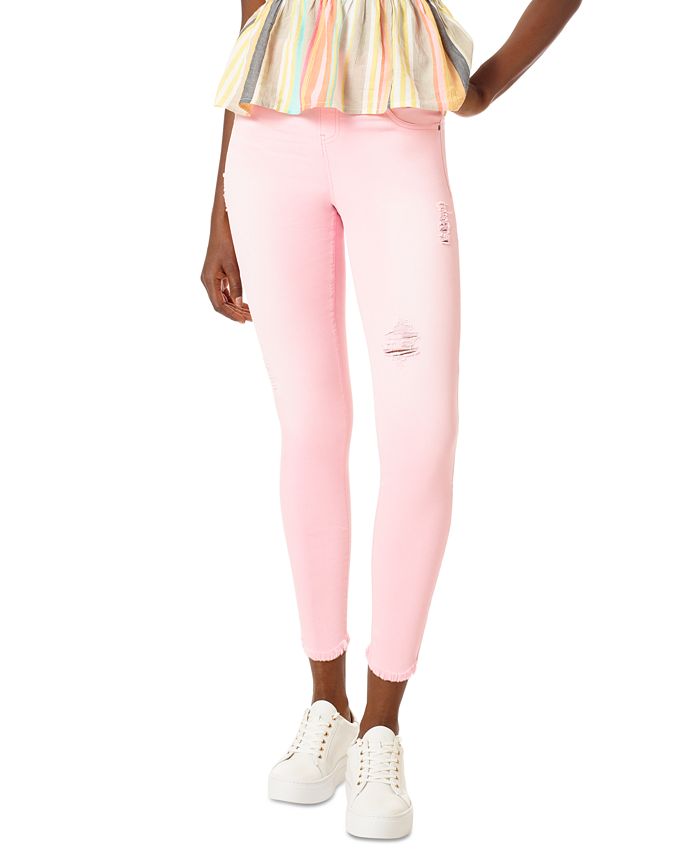 Leggings Skinmer Jeans Rasgado Hue Feminina Rosa Tamanho P