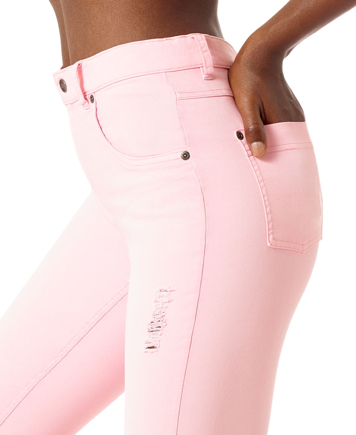 Leggings Skinmer Jeans Rasgado Hue Feminina Rosa Tamanho P