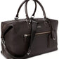 Bolsa esportiva masculina Polo Ralph Lauren em couro granulado, preta, tamanho regular