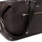 Bolsa esportiva masculina Polo Ralph Lauren em couro granulado, preta, tamanho regular