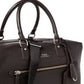 Bolsa esportiva masculina Polo Ralph Lauren em couro granulado, preta, tamanho regular