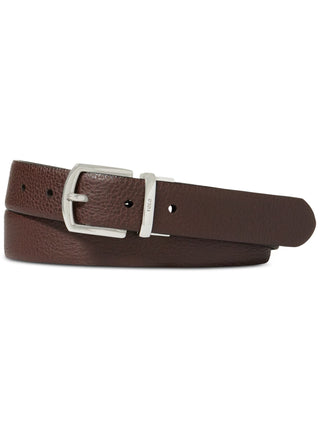 Cinto reversível de couro Pebble masculino Ralph Lauren, marrom, tamanho 38