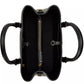 Bolsa Ralph Lauren Marcy Pequena de Couro Preta Tamanho Regular