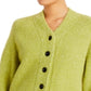 Cardigan de malha fofa Proenza Schouler feminino, verde, tamanho pequeno