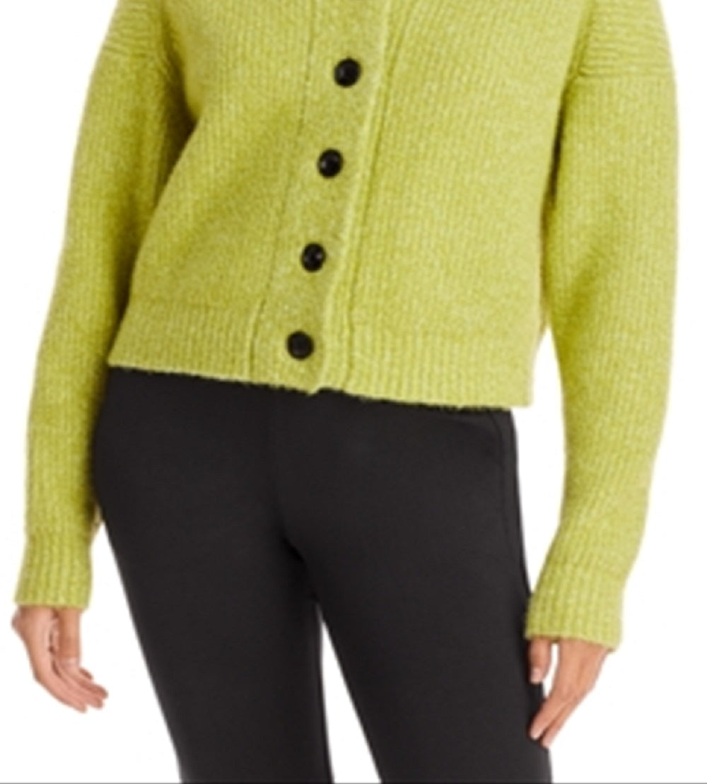 Cardigan de malha fofa Proenza Schouler feminino, verde, tamanho pequeno