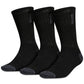 Pacote com 3 meias adidas Classic Cushioned Crew Masculinas, Pretas, Tamanho Regular
