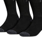 Pacote com 3 meias adidas Classic Cushioned Crew Masculinas, Pretas, Tamanho Regular