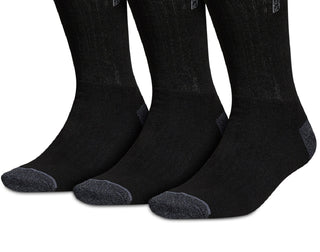Pacote com 3 meias adidas Classic Cushioned Crew Masculinas, Pretas, Tamanho Regular