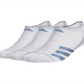 Pacote com 3 meias invisíveis Adidas Superlite Stripe 3 masculinas, cinza, tamanho 6-12