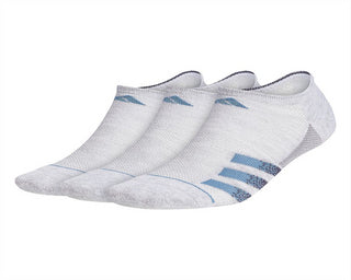 Pacote com 3 meias invisíveis Adidas Superlite Stripe 3 masculinas, cinza, tamanho 6-12