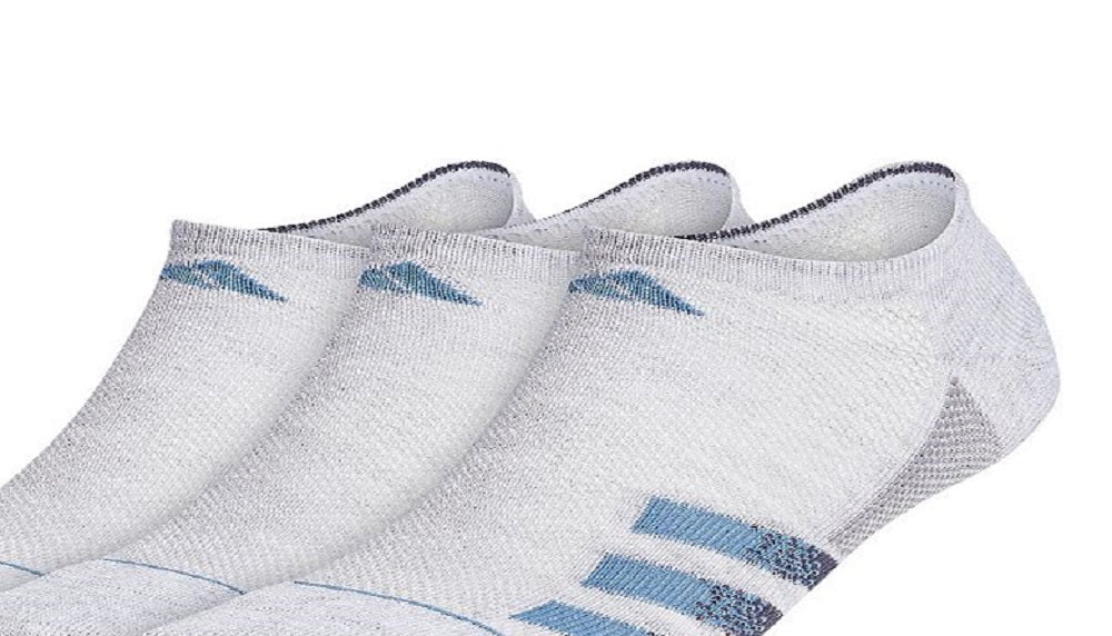 Pacote com 3 meias invisíveis Adidas Superlite Stripe 3 masculinas, cinza, tamanho 6-12