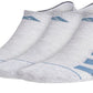 Pacote com 3 meias invisíveis Adidas Superlite Stripe 3 masculinas, cinza, tamanho 6-12