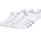 Meias Adidas Superlite Stripe 3 Super No Show Masculinas Brancas Tamanho Regular