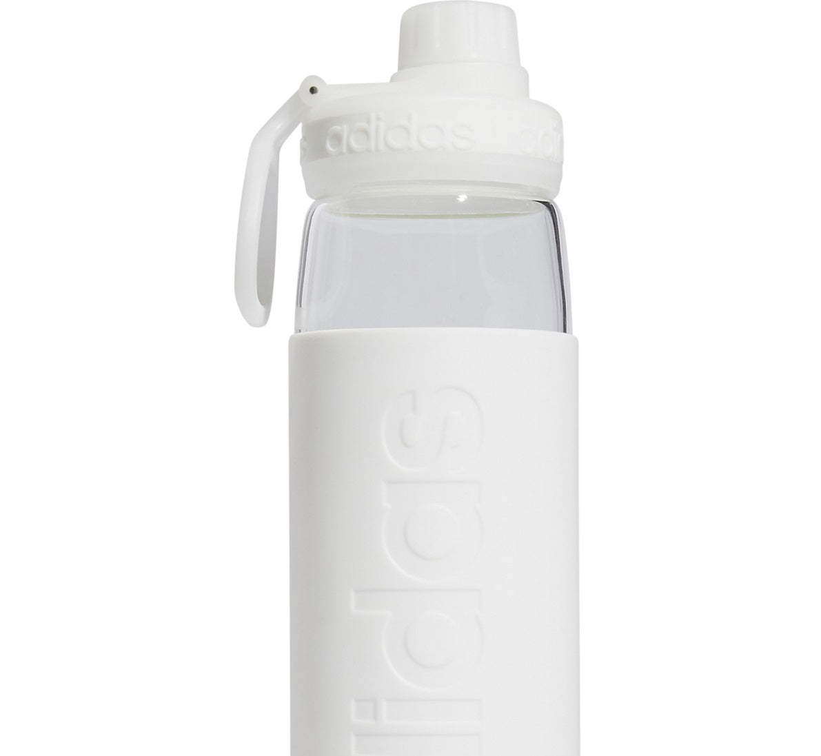Garrafa de água de vidro Adidas Squad 720 masculina, branca, tamanho regular