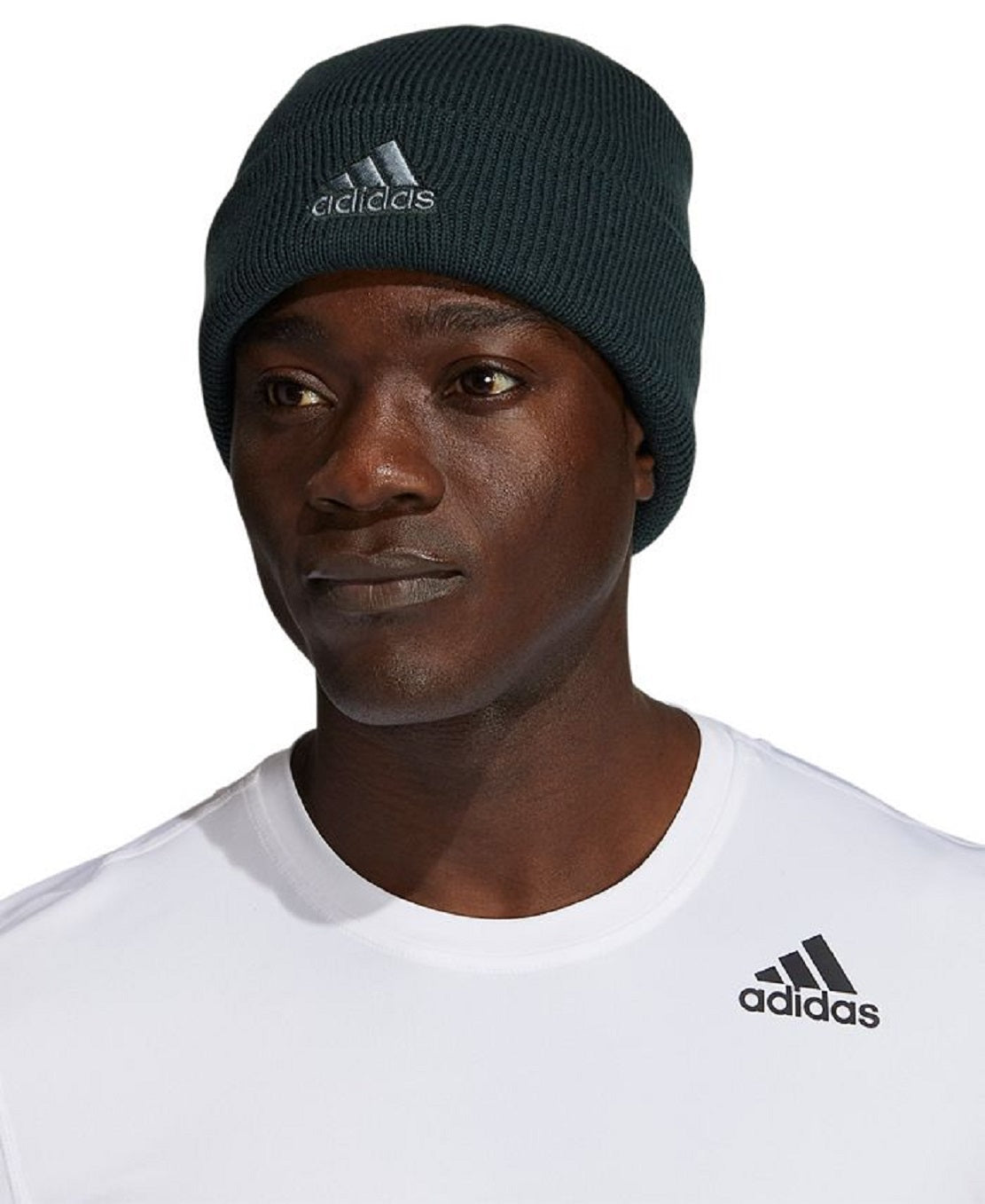 Gorro de malha dobrado masculino adidas preto tamanho regular