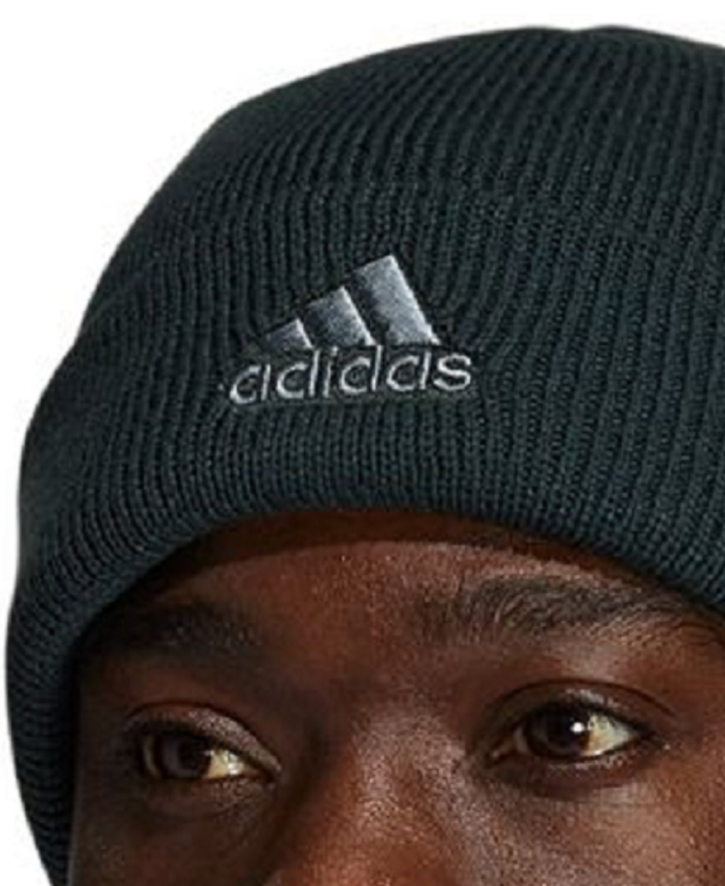 Gorro de malha dobrado masculino adidas preto tamanho regular