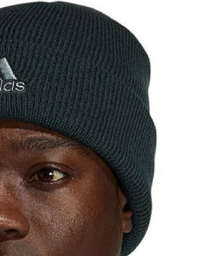 Gorro de malha dobrado masculino adidas preto tamanho regular