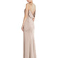 Vestido feminino After Six com decote em V e costas abertas, tamanho 4