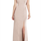 Vestido feminino After Six com decote em V e costas abertas, tamanho 4