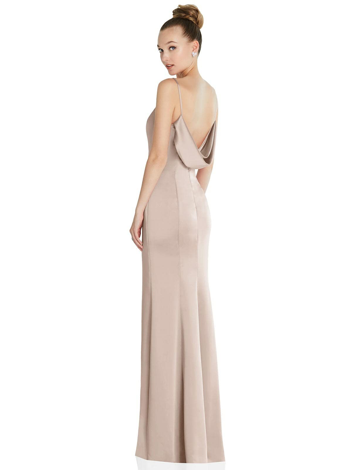 Vestido feminino After Six com decote em V e costas abertas, tamanho 8