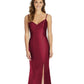 Vestido feminino Alfred Sung de cetim evasê vermelho tamanho 10
