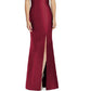 Vestido feminino Alfred Sung de cetim evasê vermelho tamanho 10