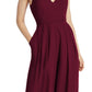 Macacão feminino Dessy Collection Arielle com decote em V Lux Chiffon Vermelho Tamanho 8