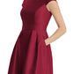 Vestido de coquetel feminino Alfred Sung com manga curta, vermelho, tamanho 4