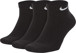 Meias Nike Unissex Infantil 3PK Everyday Cushion Low Pretas Tamanho Grande