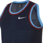 Camisa de basquete Nike Dri-FIT Mesh masculina, azul, tamanho pequeno