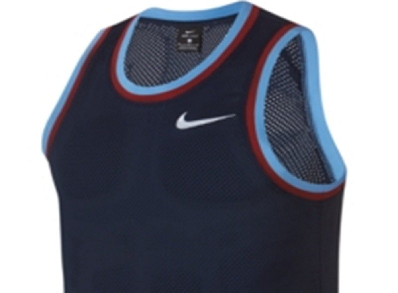 Camisa de basquete Nike Dri-FIT Mesh masculina, azul, tamanho pequeno
