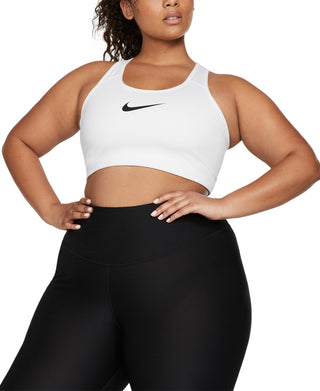 Sutiã esportivo leve Nike Support Racerback feminino, branco, tamanho 3X
