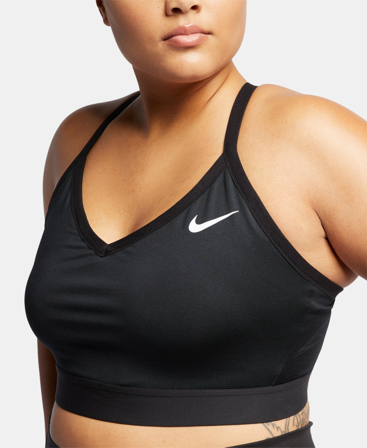 Sutiã esportivo Nike Plus Solid Indy feminino, preto, tamanho 2X