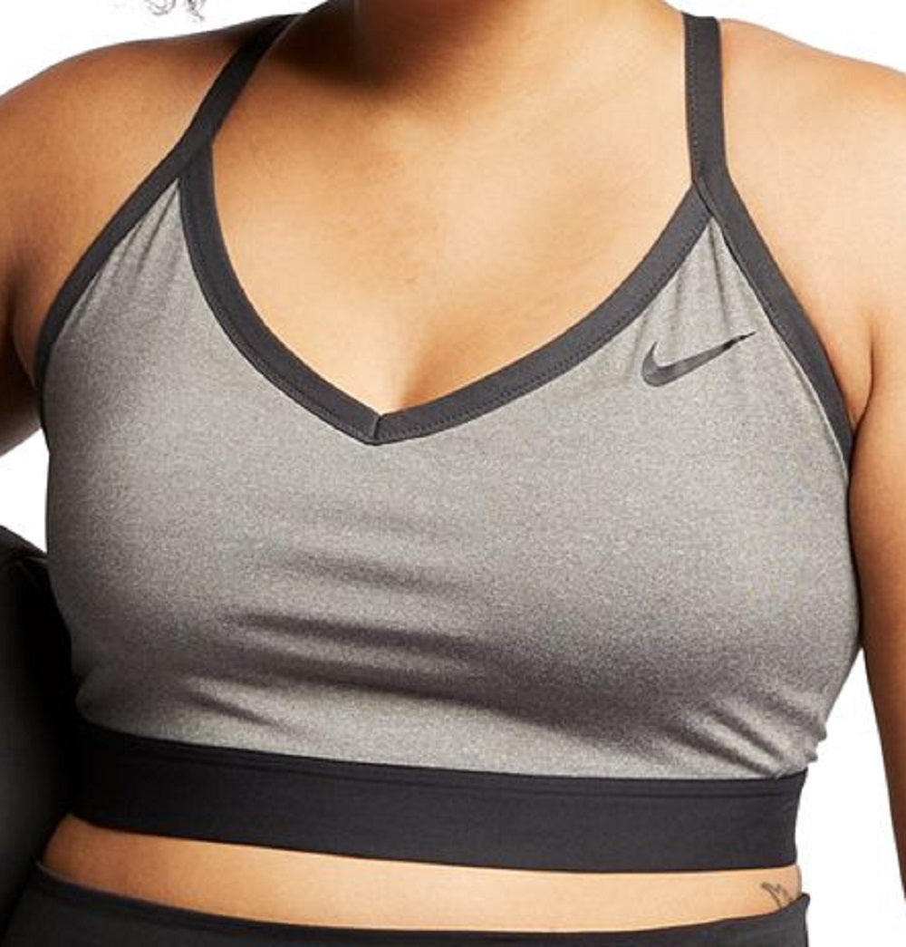 Sutiã esportivo Nike Plus Solid Indy feminino, cinza, tamanho 2X
